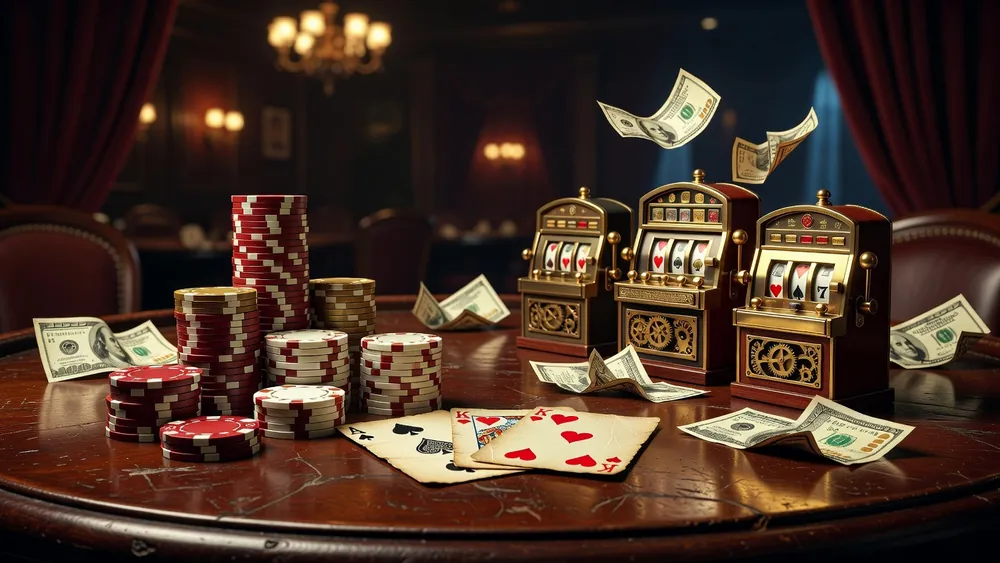 101 Bally Slots Review - Classic Casino Compilation, Bonus Rounds & Free Play slot review theme illustration, AI-generated and not an in-game screenshot.