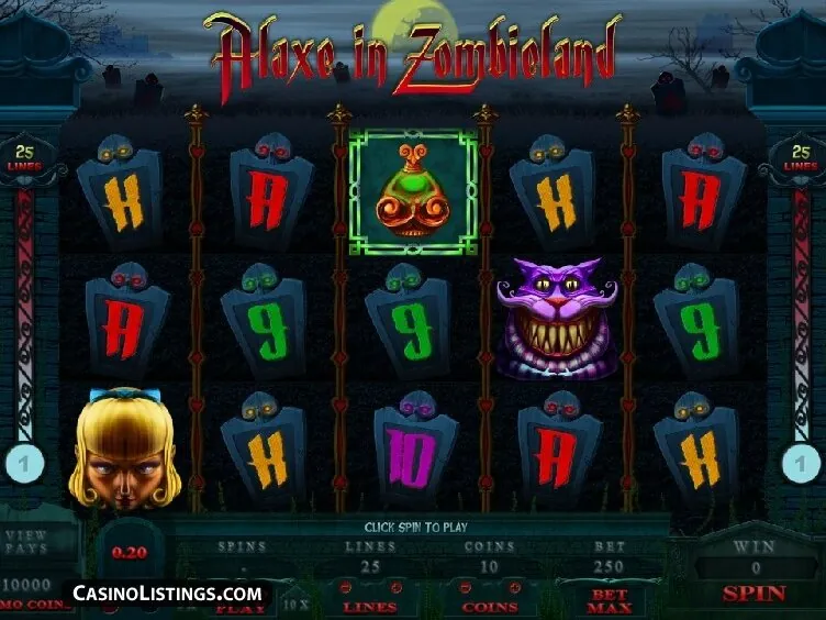 Alaxe In Zombieland — Gameplay screenshot — base reels