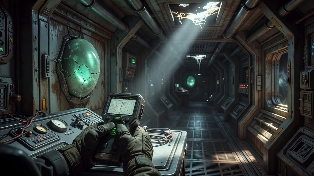 Alien - Gameplay, Features & Free Play slot review theme illustration, AI-generated and not an in-game screenshot.