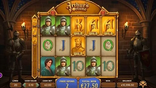 Arthurs Fortune — Game interface and symbols