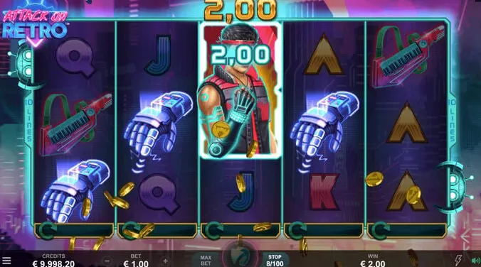 Attack On Retro slot — Mobile portrait view on iOS / Android