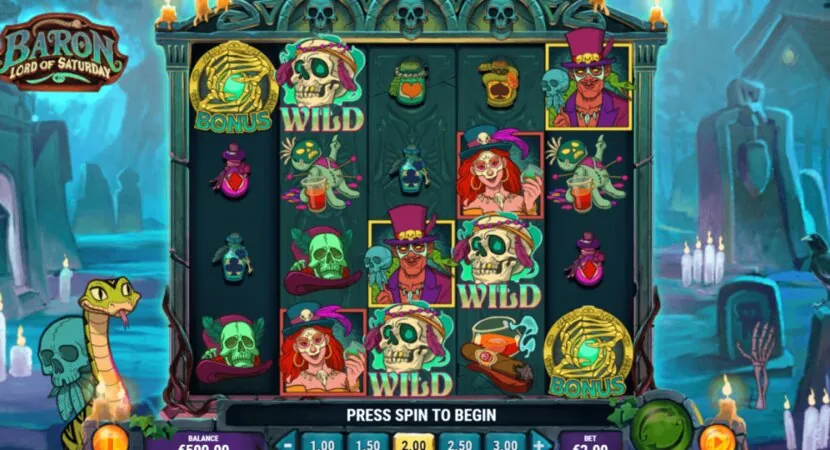 Baron Samedi — Game view — different reel state