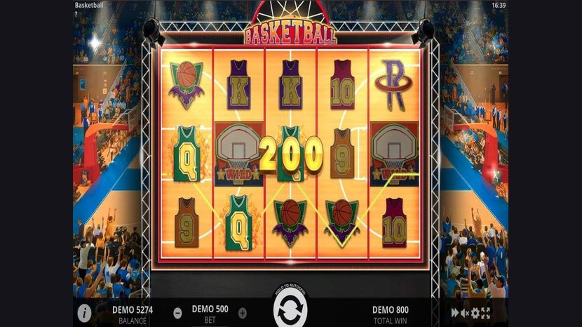 Basketball slot — Base game — 5×3 grid with 243 ways to win