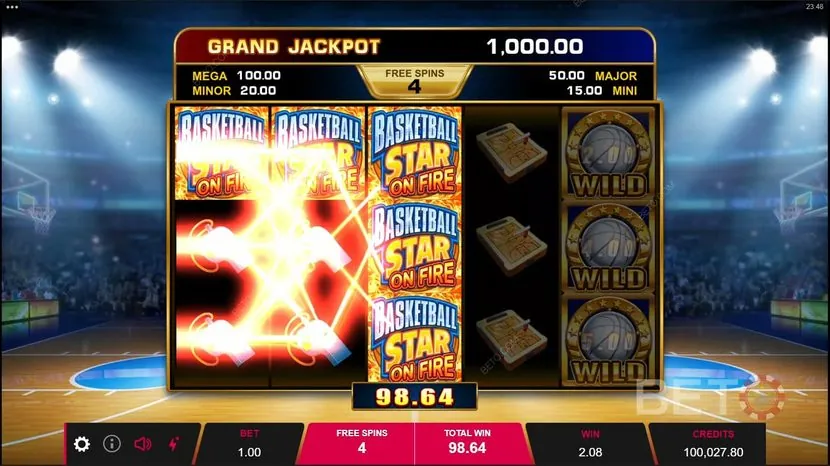 Basketball slot — Mobile portrait view on iOS / Android