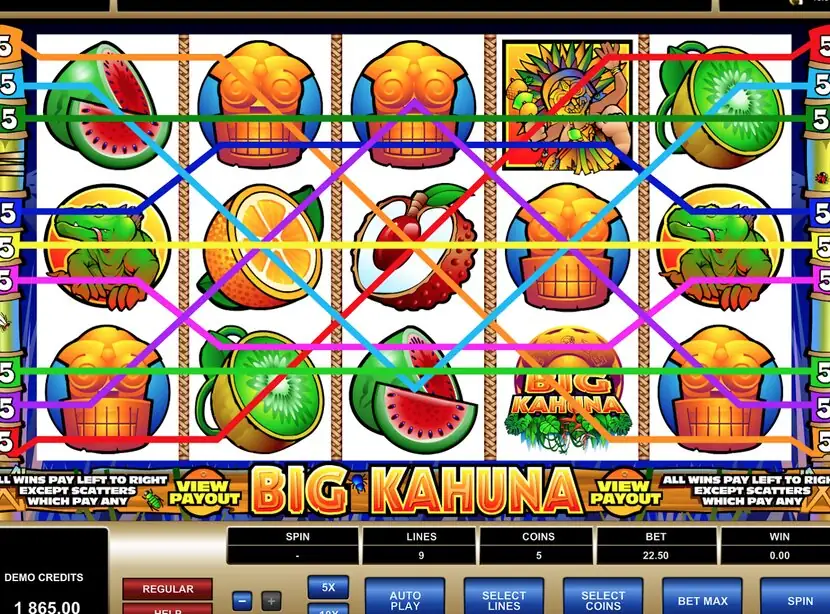 Big Kahuna — Gameplay screenshot — base reels