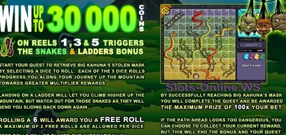 Big Kahuna Snakes And Ladders — Gameplay screenshot — base reels