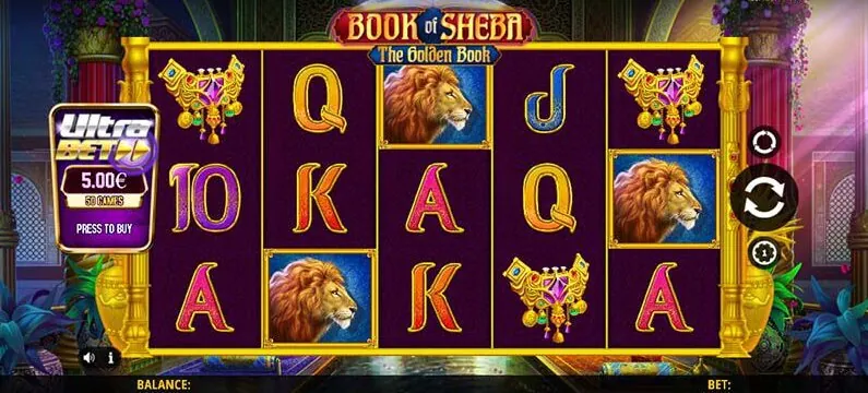 Book Of Sheba — Game view — different reel state