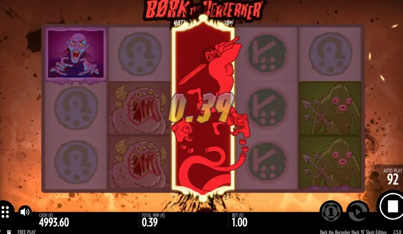 Bork The Berzerker Hack N Slash Edition — Game view — different reel state