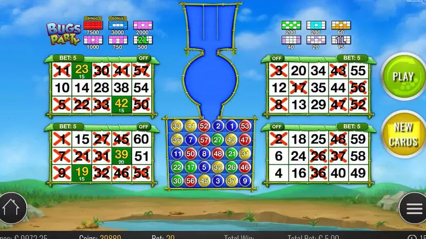 Bugs Party — Gameplay screenshot — base reels