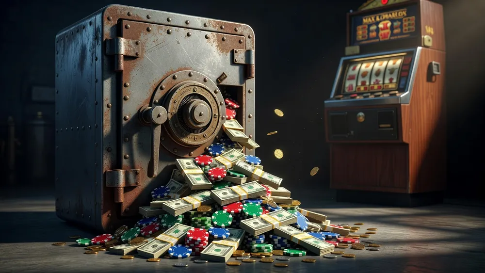 Cash Collect Slots Review - Playtech's Cash Collect Feature, Max & Mega Variants slot review theme illustration, AI-generated and not an in-game screenshot.
