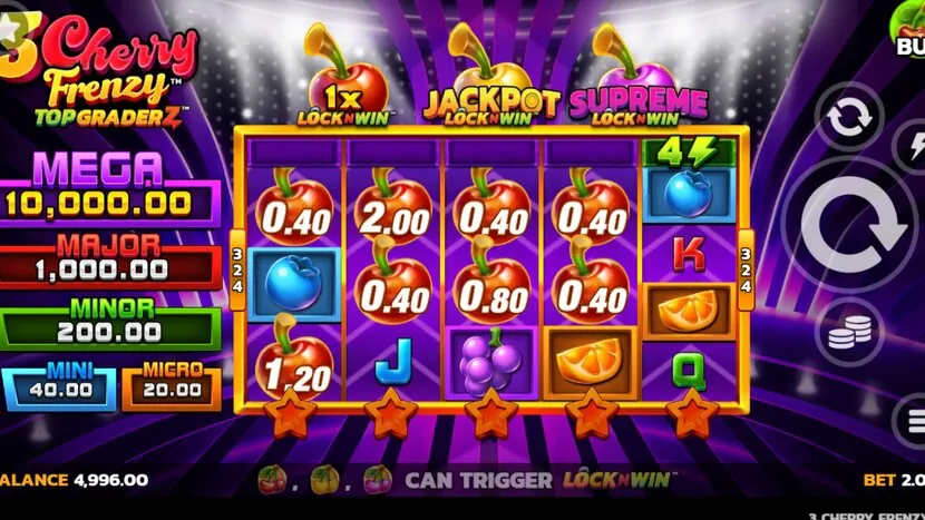 Cherry Trio — Gameplay screenshot — base reels