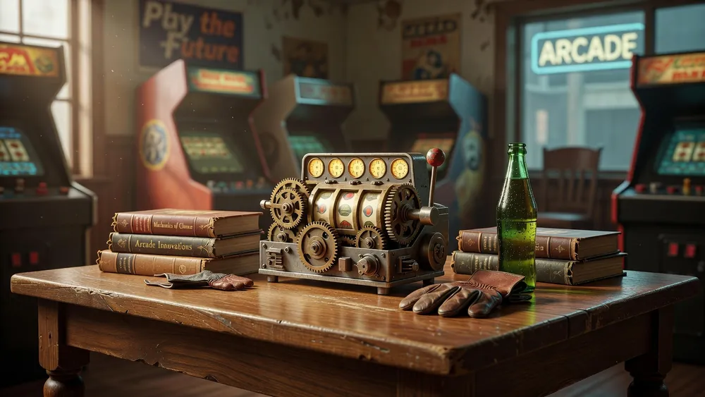 Classic 243: Rabcat's Retro 243-Ways Game slot review theme illustration, AI-generated and not an in-game screenshot.