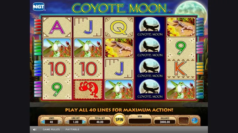 Coyote Moon — Gameplay screenshot — base reels