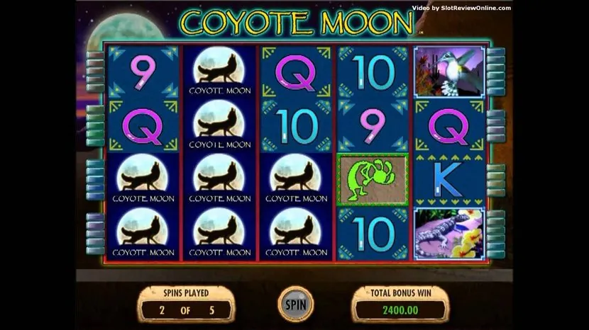 Coyote Moon — Game view — different reel state