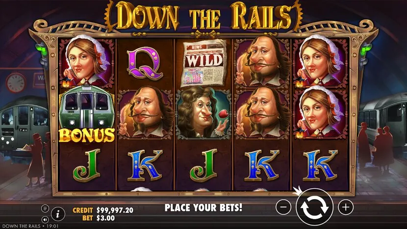 Down The Rails — Gameplay screenshot — base reels