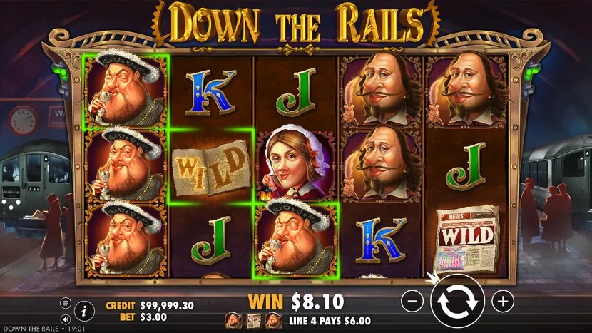 Down The Rails — Game view — different reel state