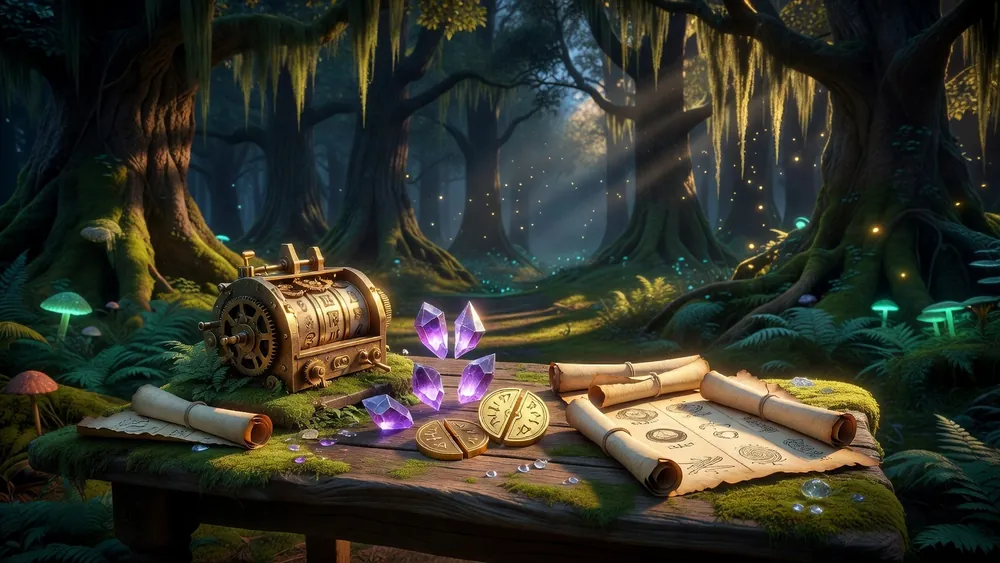 Enchanted Waysfecta Slots Review - Waysfecta Reels, Split Symbols & Free Spins slot review theme illustration, AI-generated and not an in-game screenshot.