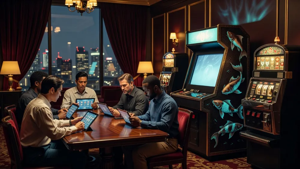 Fire Kirin: What It Actually Is, Social Casino App, Fish Tables & Slot-Style Games slot review theme illustration, AI-generated and not an in-game screenshot.