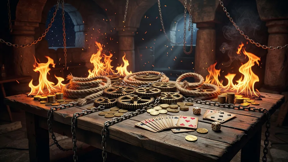 Ultimate Fire Link - Hold & Respin, Free Games & Jackpots slot review theme illustration, AI-generated and not an in-game screenshot.