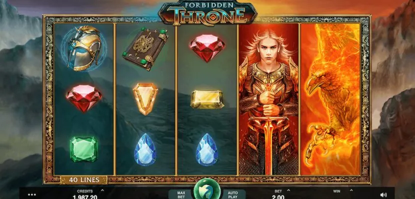 Forbidden Throne slot — Mobile portrait view on iOS / Android