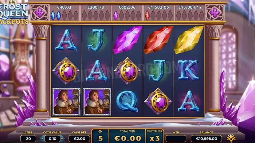Frost Queen Jackpots — Game interface and symbols