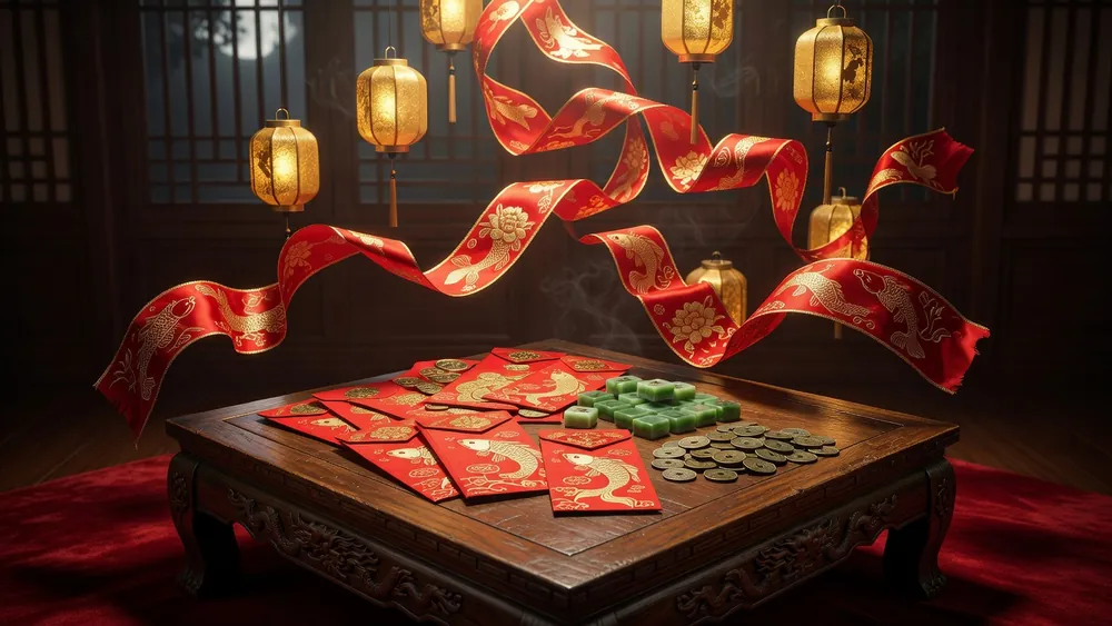 Fu Dao Le Slots Review - Free Games, Red Envelope Jackpots & Expanding Wilds slot review theme illustration, AI-generated and not an in-game screenshot.
