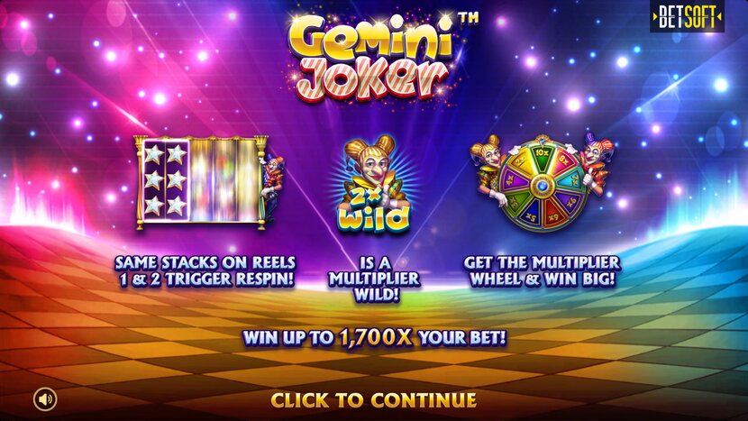 Gemini Joker slot — Base game reels and win lines