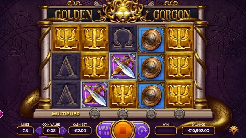 Golden Gorgon — Gameplay screenshot — base reels