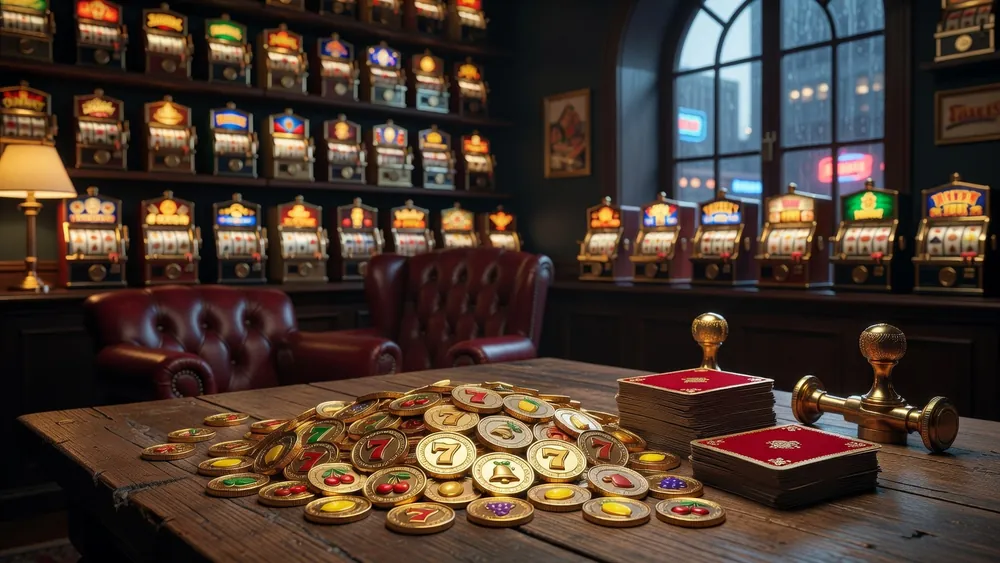 Grand Cash Slots Review 2026 - Social Casino App, Virtual Coins & 200+ Themed Slots slot review theme illustration, AI-generated and not an in-game screenshot.