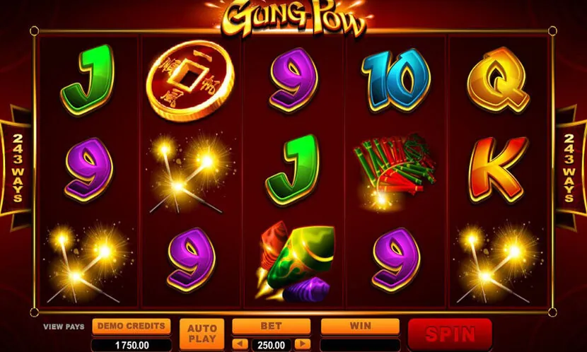 Gung Pow — Gameplay screenshot — base reels