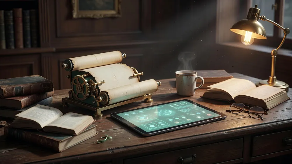 Happy Scroll 2026: What the App Actually Is slot review theme illustration, AI-generated and not an in-game screenshot.