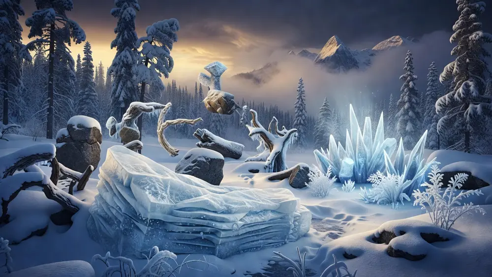Icy Wilds Slots Review - Synchronised Reels, Wild Reels & Free Spins slot review theme illustration, AI-generated and not an in-game screenshot.