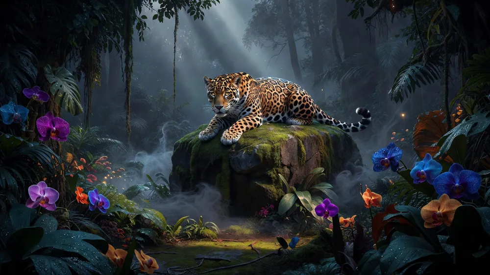 Jaguar Mist - Gameplay, Features & Free Play slot review theme illustration, AI-generated and not an in-game screenshot.