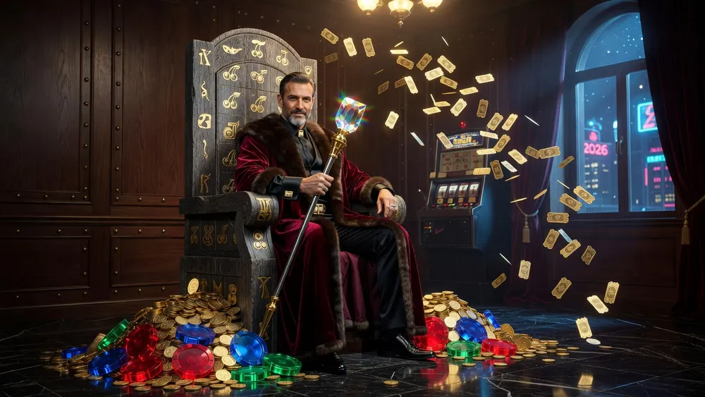 King of Slots 2026: NetEnt's Sticky Wins, Free Spins & 96.96% RTP slot review theme illustration, AI-generated and not an in-game screenshot.
