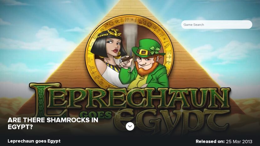 Leprechaun Goes Egypt — Game interface and provider view