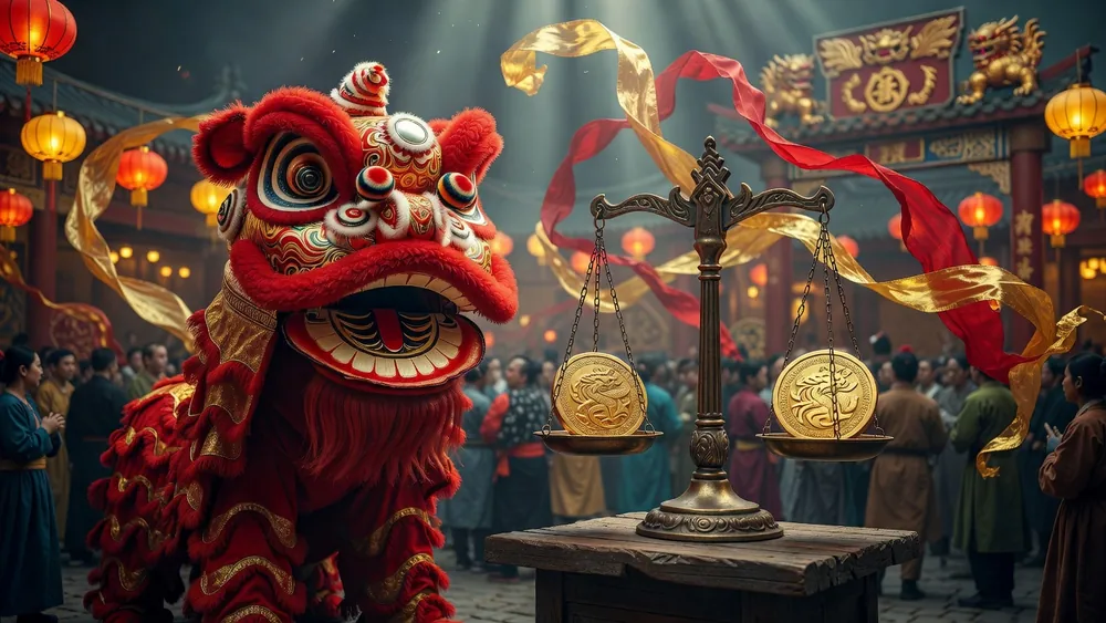 Lion Festival Boosted Celebration - Balance of Fortune, Super Free Games & 18x Multipliers slot review theme illustration, AI-generated and not an in-game screenshot.