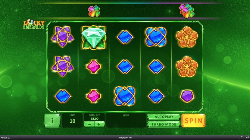 Lucky Emeralds slot — Persistent Wild emerald locked in position