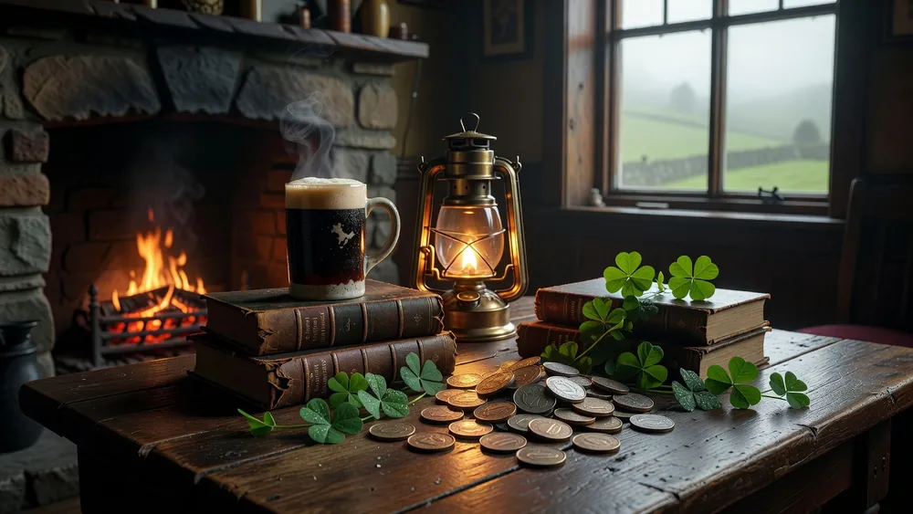 Lucky Irish Slots Review - 3-Reel Classic, 1 Payline & Irish Theme slot review theme illustration, AI-generated and not an in-game screenshot.