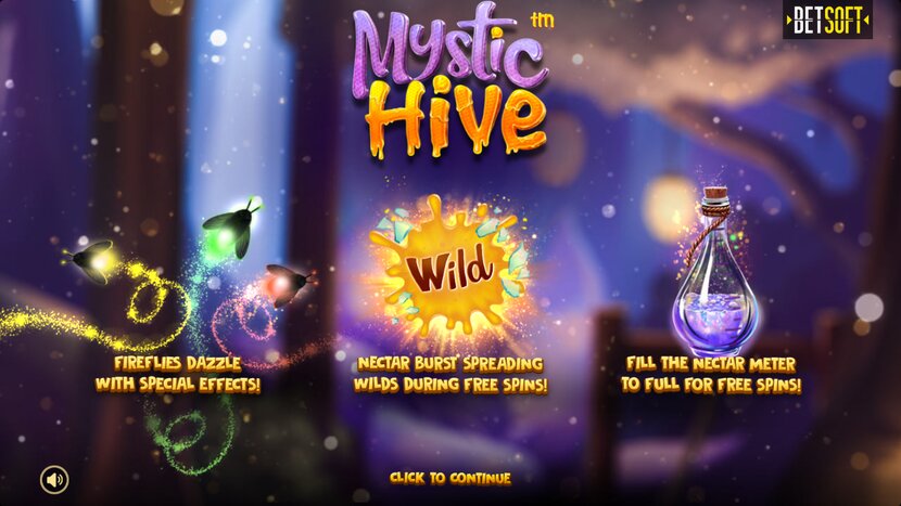 Mystic Hive slot — Base game reels and win lines