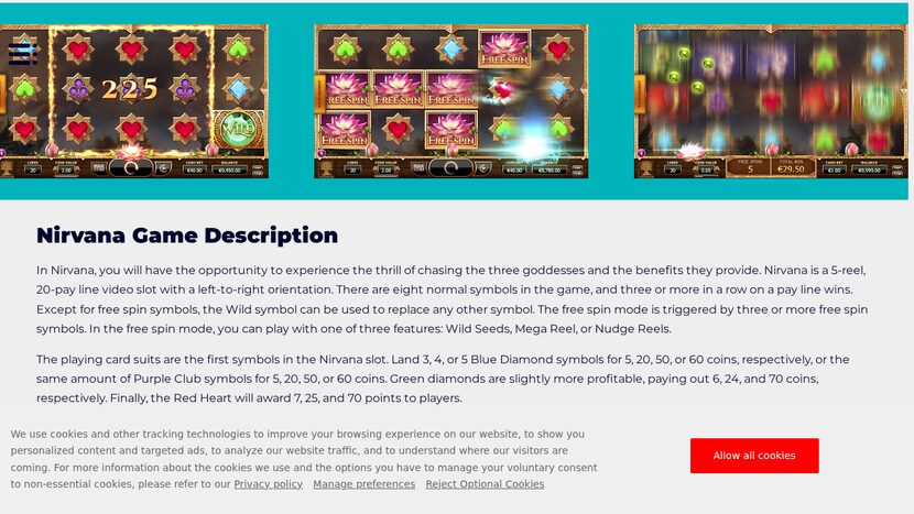 Nrvna — Game reels and symbols view