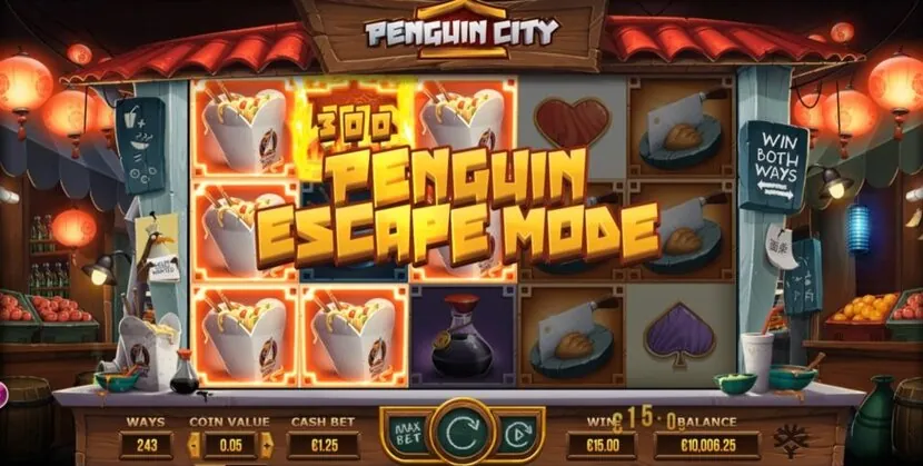 Penguin City — Game view — different reel state