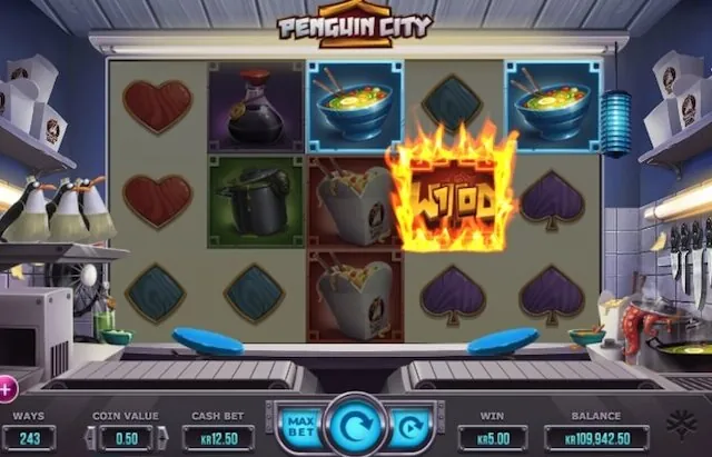 Penguin City slot — Mobile portrait view on iOS / Android
