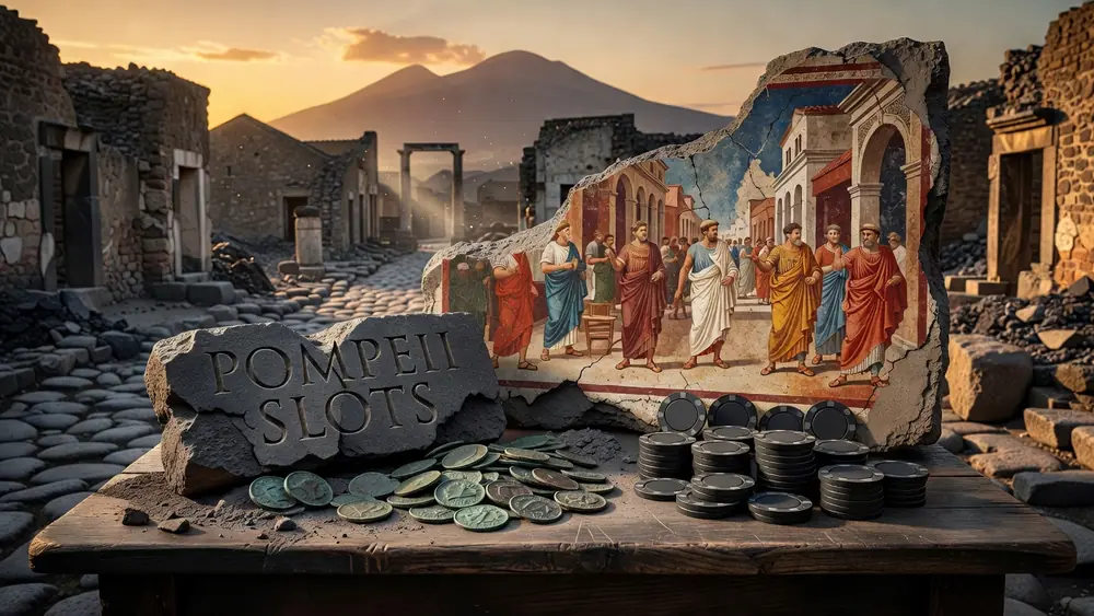Pompeii Slots: Which 'Pompeii' Slot Are You Actually Looking For? slot review theme illustration, AI-generated and not an in-game screenshot.