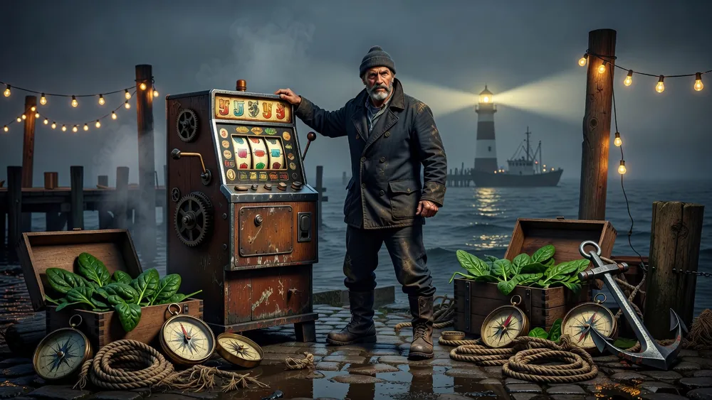 Popeye Slots Review - Gameplay, Features & Free Play slot review theme illustration, AI-generated and not an in-game screenshot.