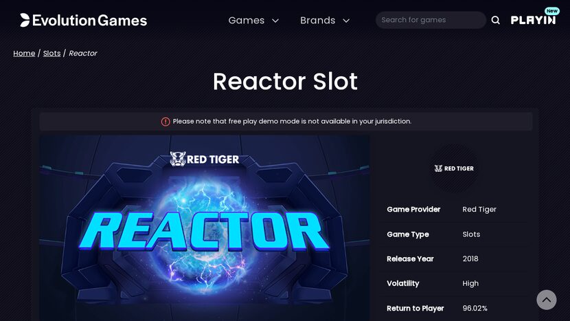 Reactor — gameplay screenshot from official demo