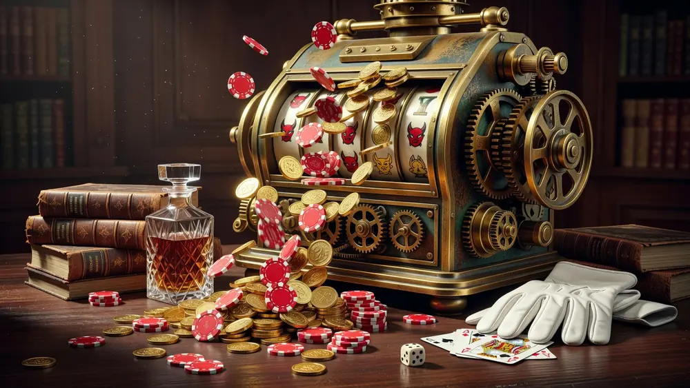 Reel Rich Devil Slots Review - Spinning Streak, Free Spins & Jackpots slot review theme illustration, AI-generated and not an in-game screenshot.