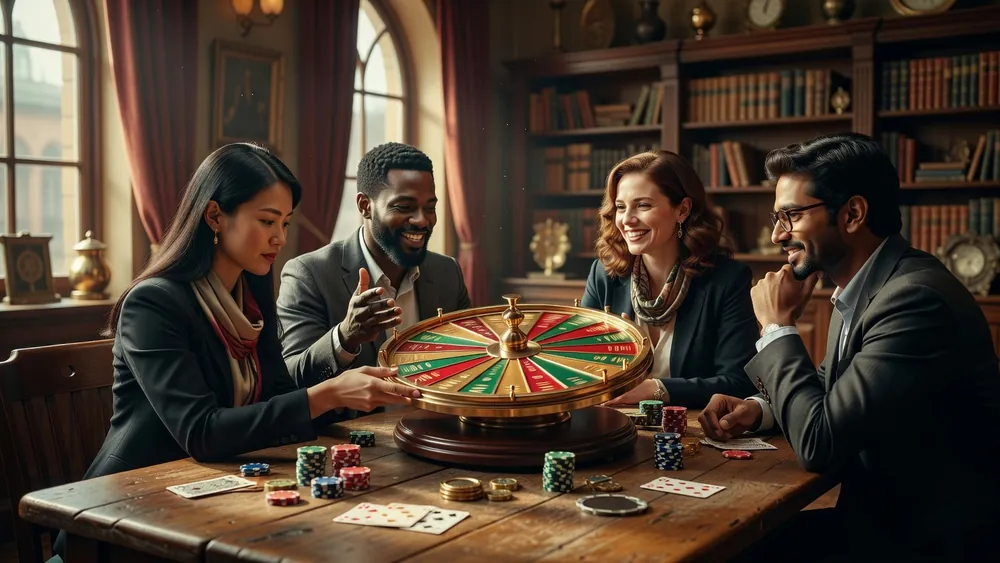 The Wheel Deal Slots Review: Multiplayer Social Slots, Bonus Wheels & Free Play slot review theme illustration, AI-generated and not an in-game screenshot.