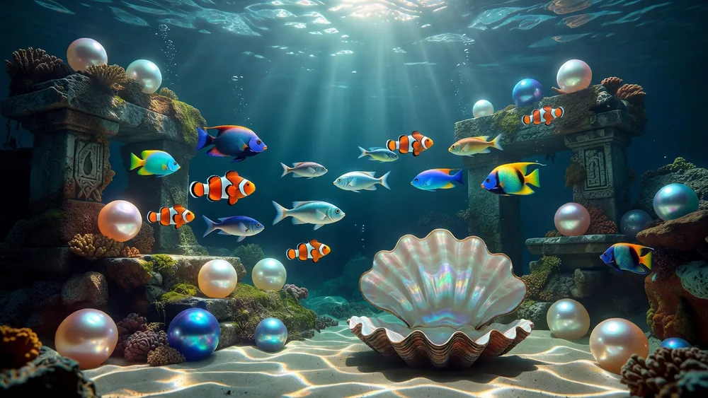 Splashtastic! - Underwater Free Spins, Pearl Multipliers & 3-Reel Gameplay slot review theme illustration, AI-generated and not an in-game screenshot.