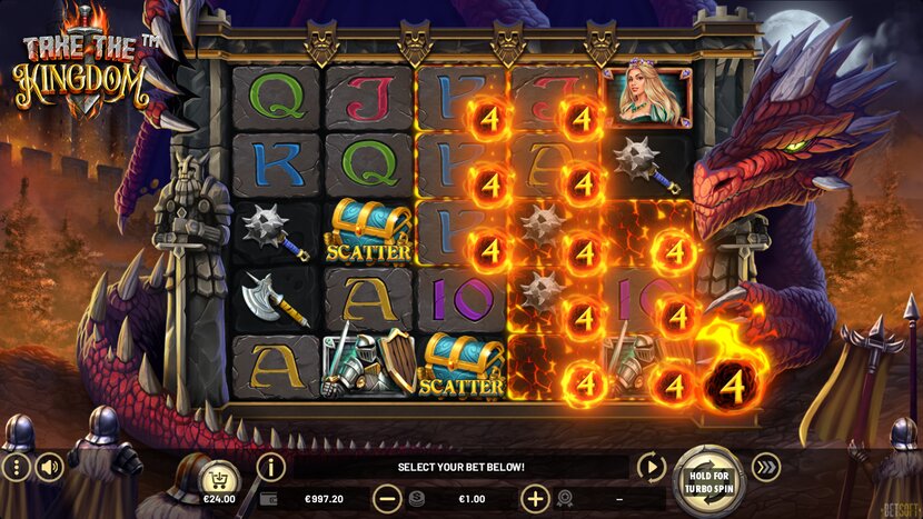 Take The Kingdom slot — Bonus round / free-spins trigger