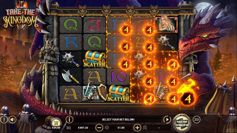 Take The Kingdom slot — Mobile portrait view on iOS / Android